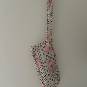 Free People Pink & White Floral Canvas Crossbody Bag